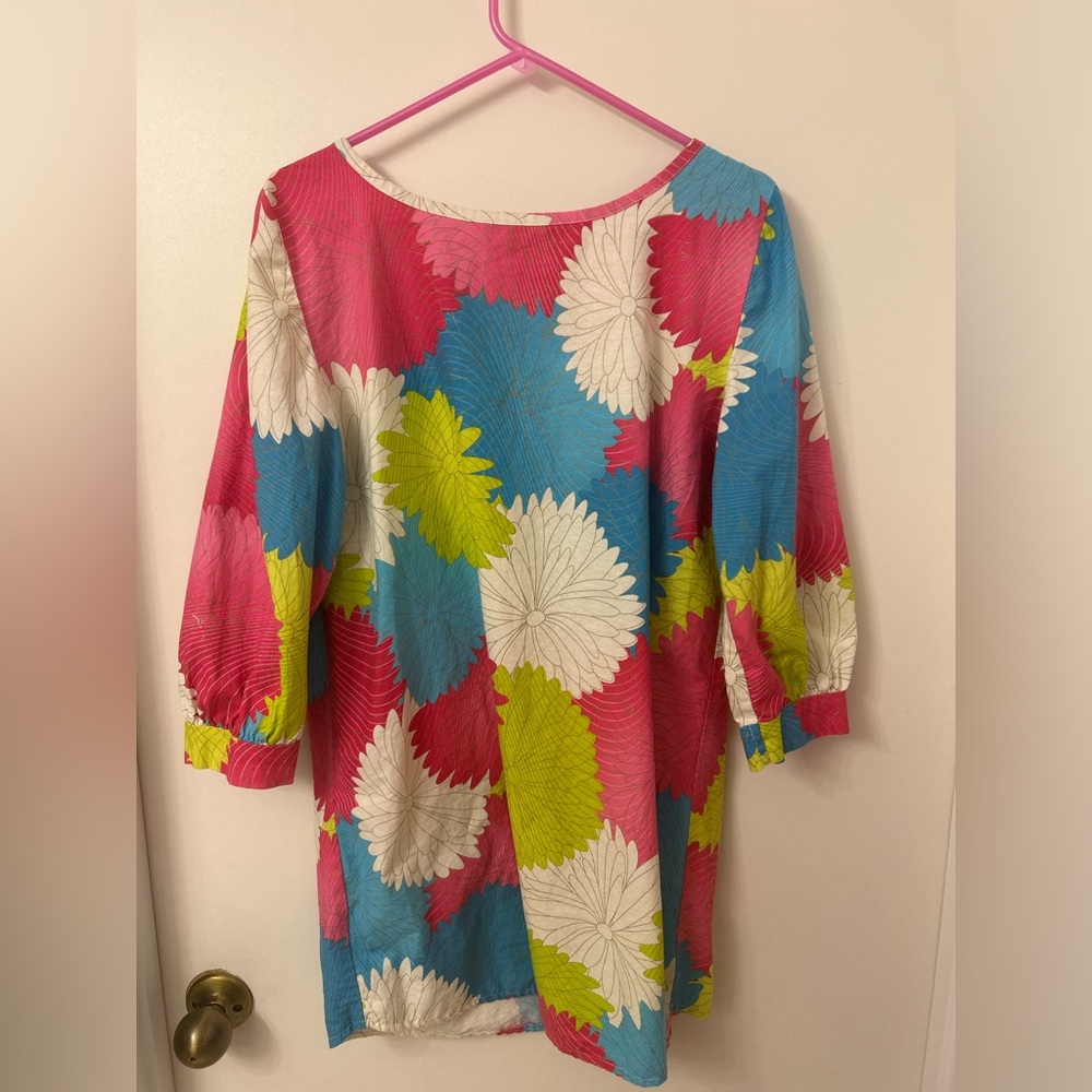 Lolly Wolly Doodle Multi Color Floral Dress Size L
